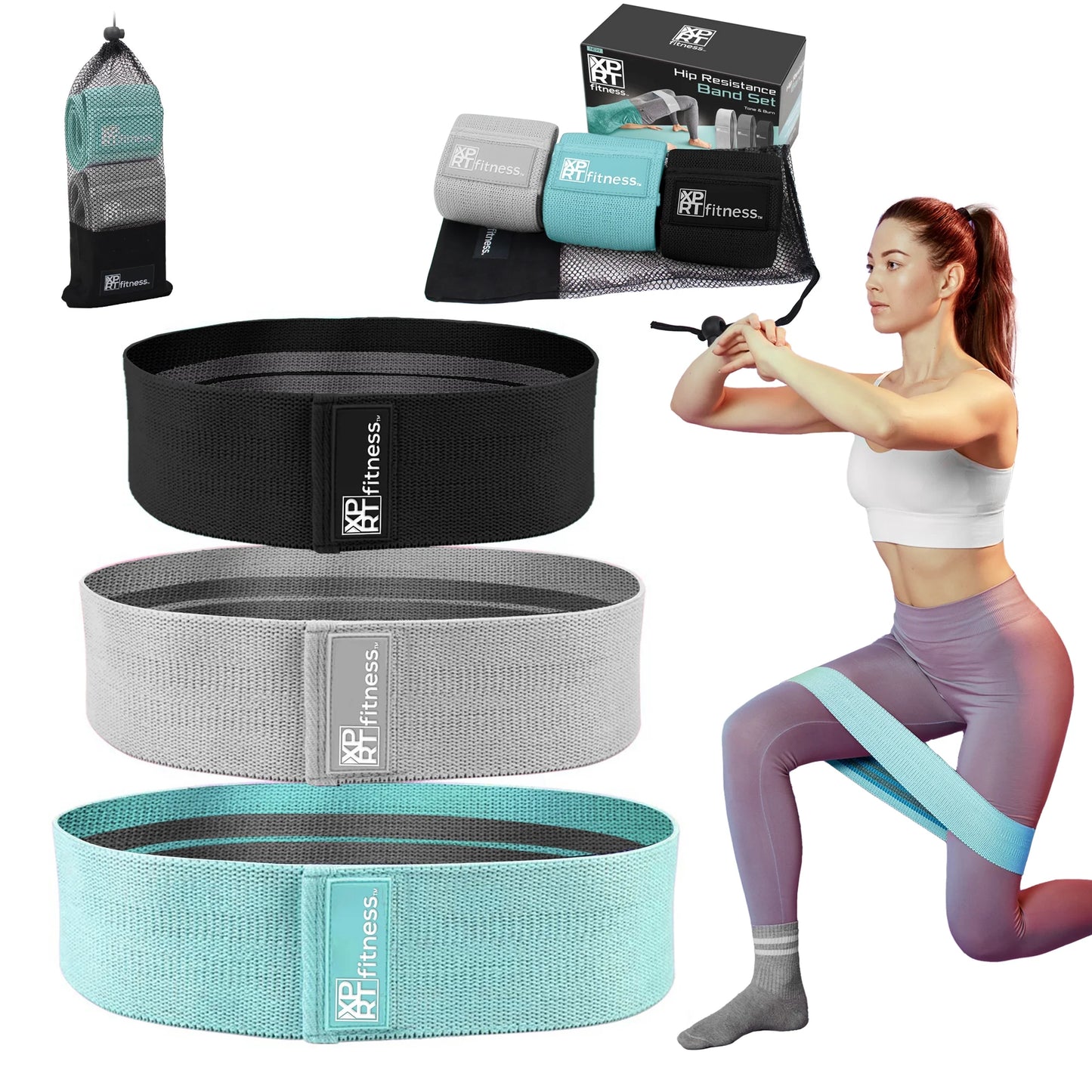 Ultimate Booty Resistance Bands Set of 3 - Anti-Slip Hip Bands for Effective Workouts